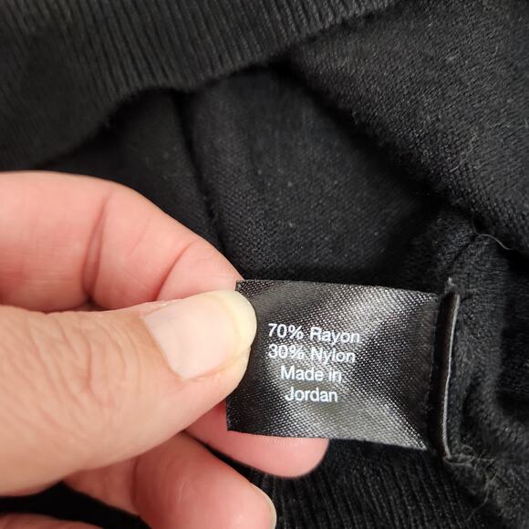 Lane Bryant 18/20 Black Button Up Cardigan Sweater 3/4 Short Sleeve - Picture 8 of 9